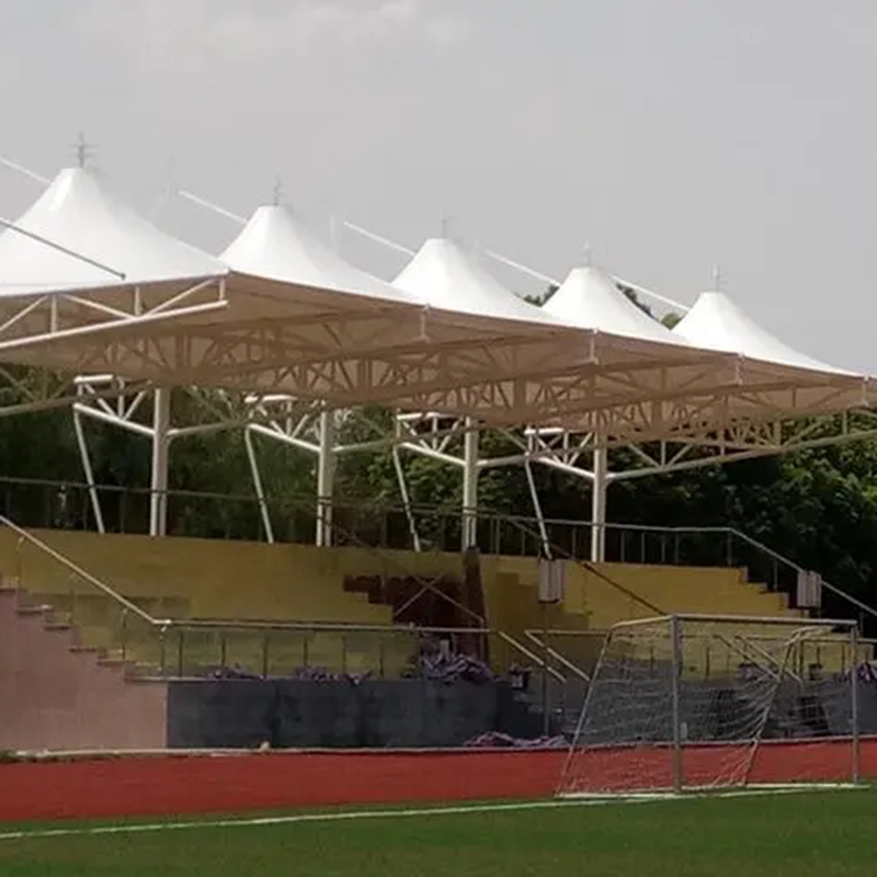 定制大型膜结构体育看台 加油站景观张拉膜遮阳棚 上门测量