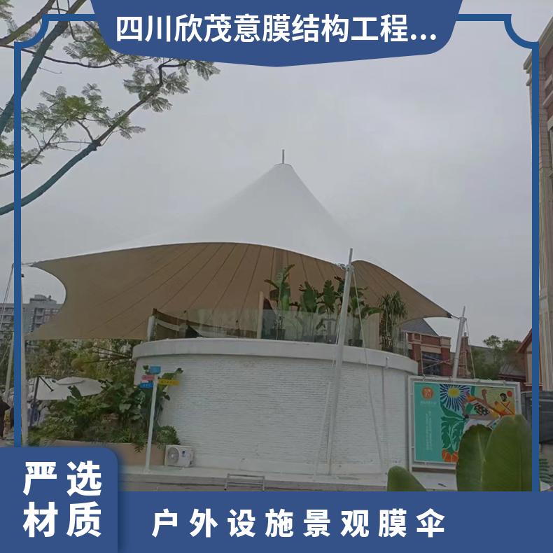 休闲娱乐区伞型景观膜结构工程防雨抗击性好透光阻紫外线非标定