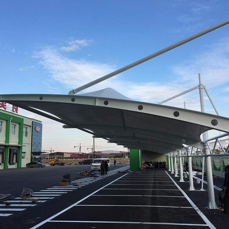钢结构膜结构车棚定制 免费设计电瓶车停 抗压强大欣茂意