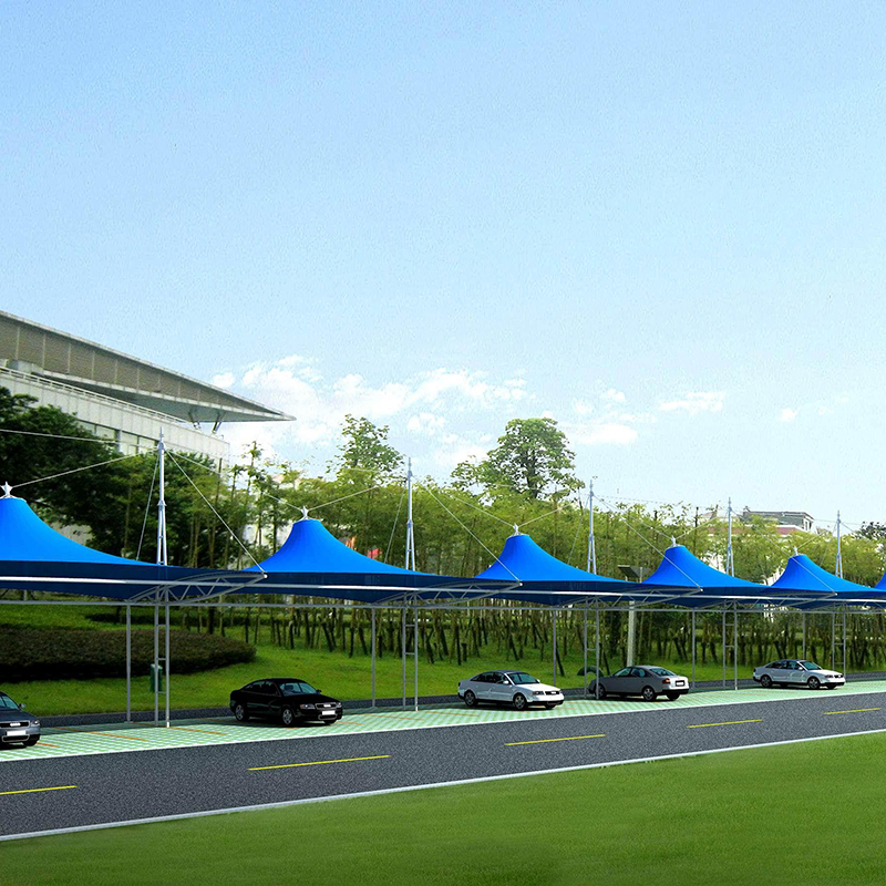 电动车停车棚安装 膜结构车棚搭建 遮阳防雨功能