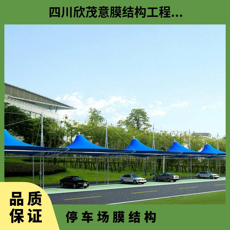 学校停车场张拉膜结构方案单双向拉杆式风格多样