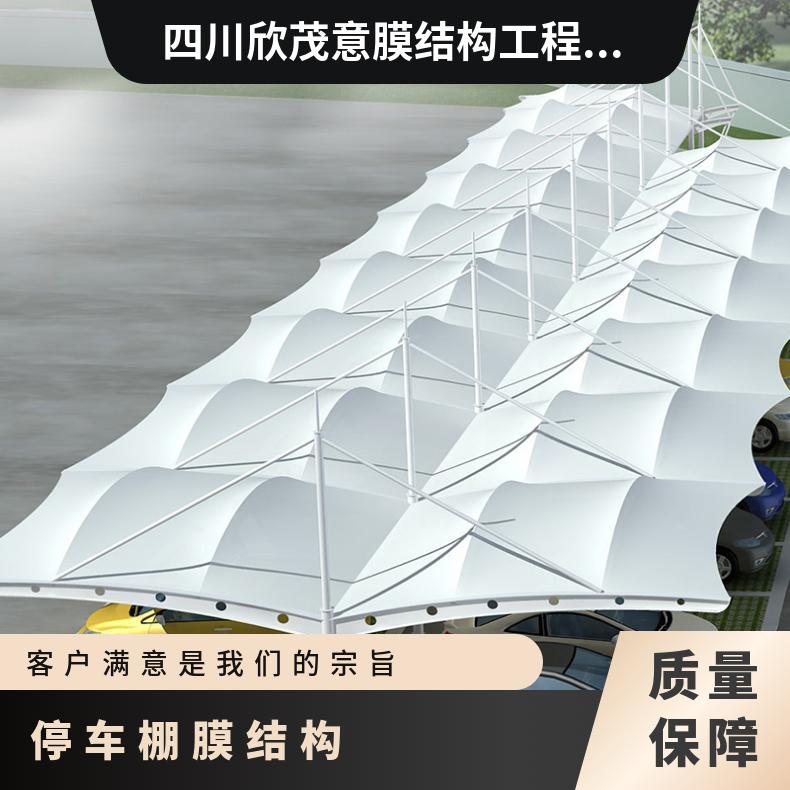 写字楼停车棚张拉膜结构工厂 设计方案简约美观抗击性好 耐老化