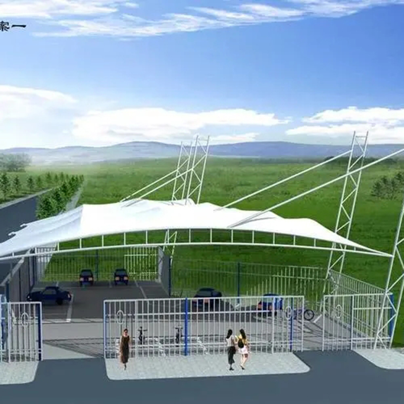 钢膜结构停车棚免费测量 上门安装电动车棚雨棚耐用 欣茂意品牌