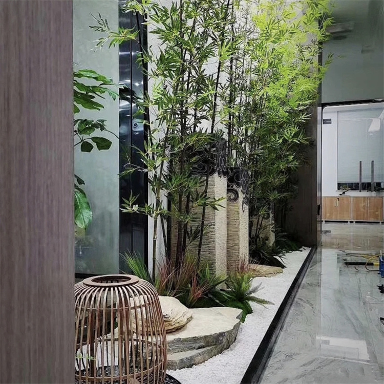 飞昂 整根2.5米假竹子枝竹叶 毛竹工艺品 环保镀膜仿真毛竹