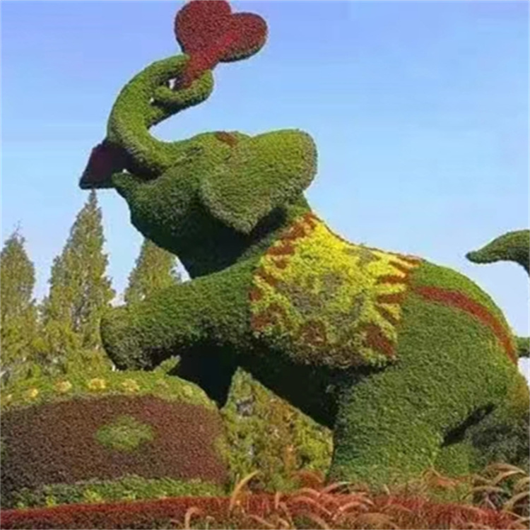 飞昂 立体园艺草花雕塑 仿真五色草造型 绿雕施工