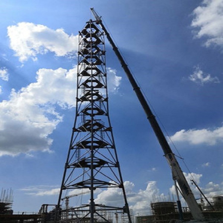 废气燃烧烟囱塔兆宇角钢四柱支撑塔架脱硫烟囱铁塔