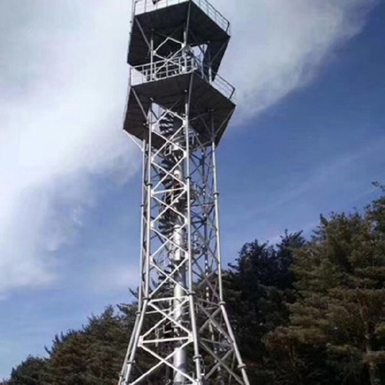 森林防火瞭望塔 兆宇 钢结构热镀锌 抗冲击瞭望铁塔