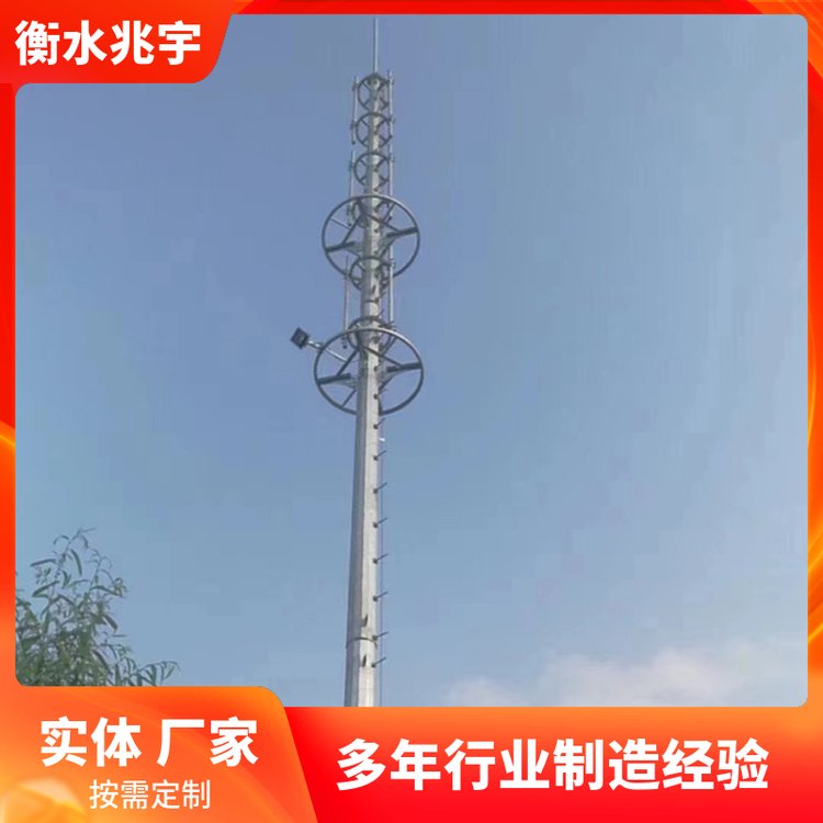 单管通信塔 基站电信塔 兆宇 独管塔通讯信号塔