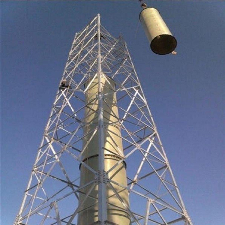 烟筒塔火炬塔烟囱塔架 兆宇 直立式钢四柱三管烟囱塔