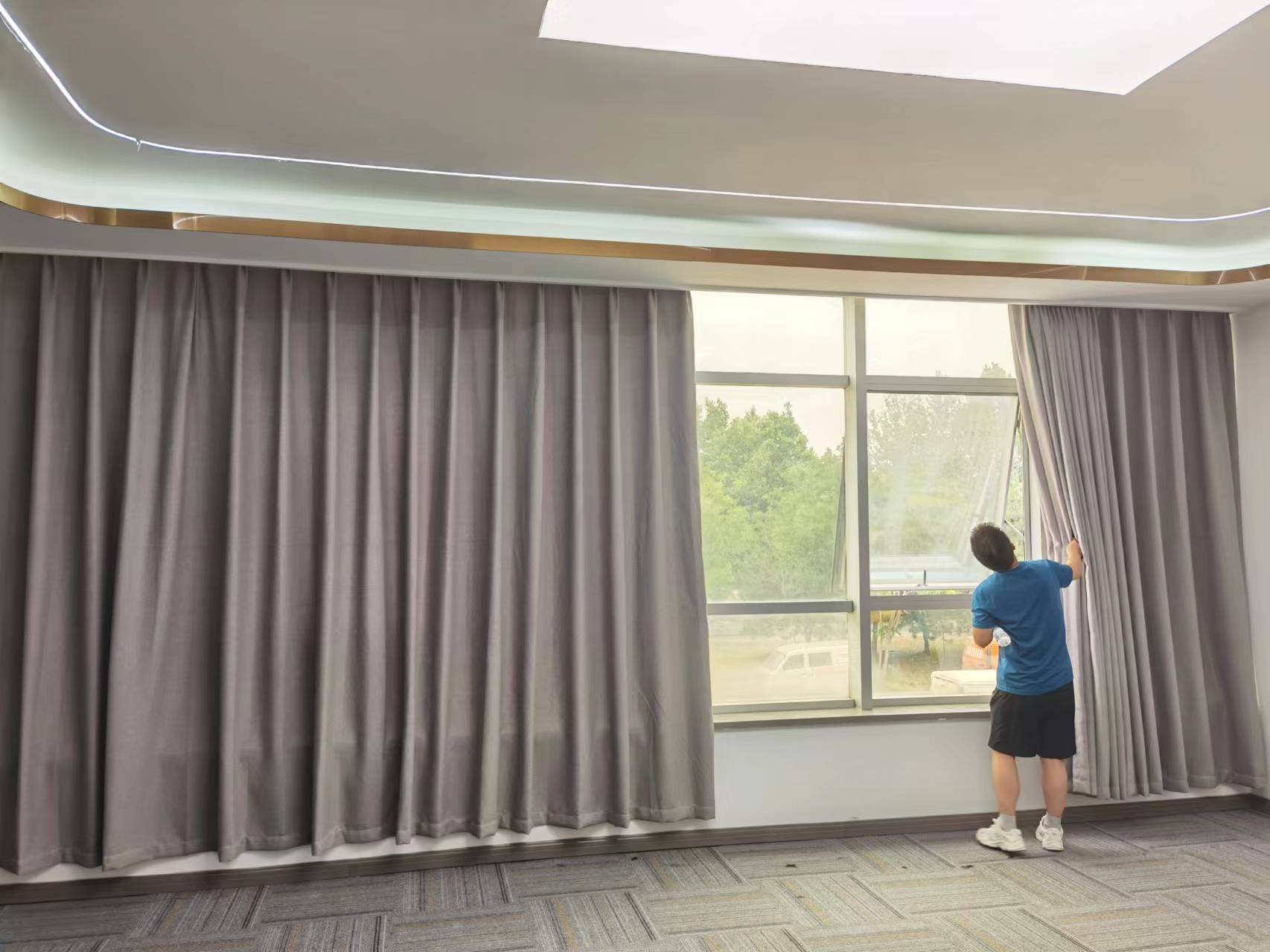 北石景山京定做办公室酒店写字楼各种遮阳遮光窗帘厂家 鑫艺诚制作