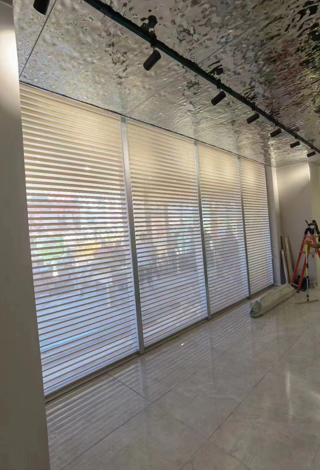 京北定做遮阳腈纶丝21*21办公室百叶窗帘卷帘 鑫艺诚设计制作