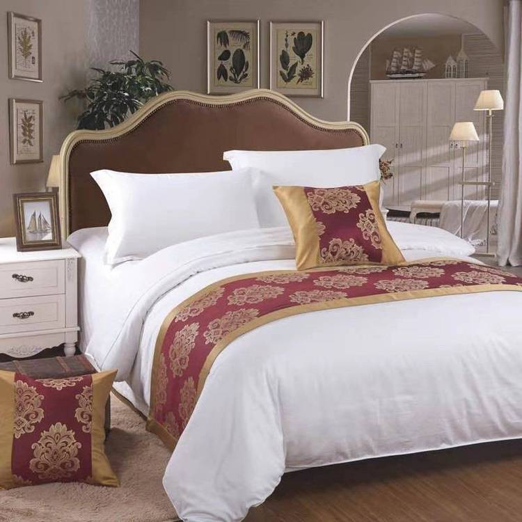 酒店床上用品面料套装 鑫艺诚设计制作 高档宾馆客房纯棉布草