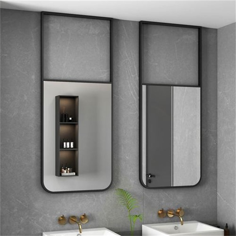 北欧太空铝椭圆形浴室镜简约壁挂卫生间洗漱台镜子洗手台免打孔镜