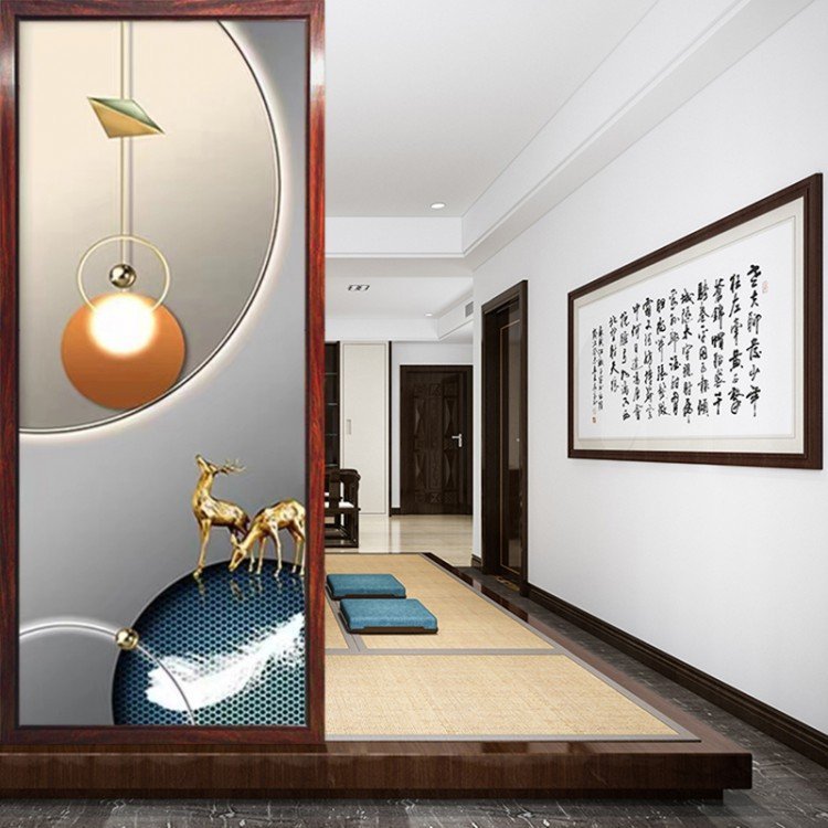 明珠艺术家装工装玻璃艺术工艺玻璃山水画景观工厂代加工多款定制