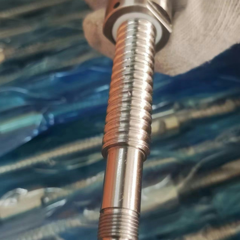 HSBR1604滚珠丝杠单头防尘圈细牙M12*1无间隙螺母定做丝杆