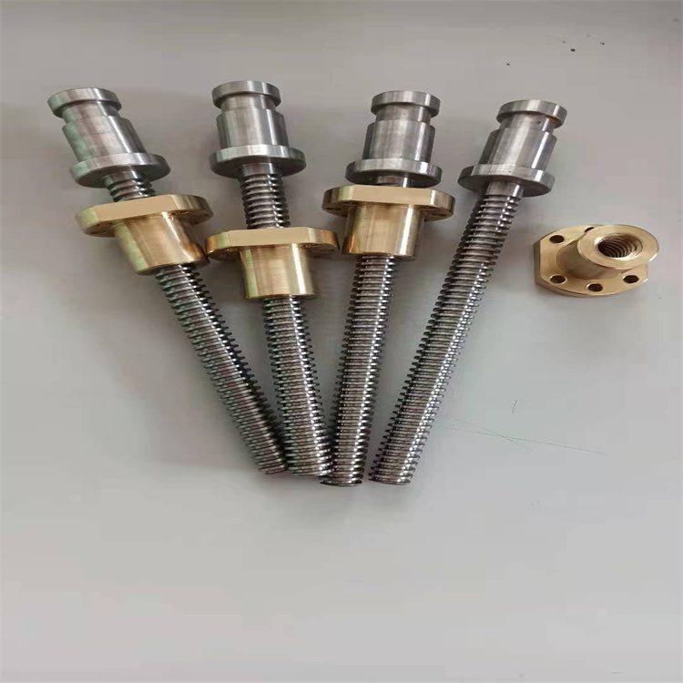 TR16*4*3*2材质45钢调制硬度HCR25非标尺寸车铣工艺配铜螺母