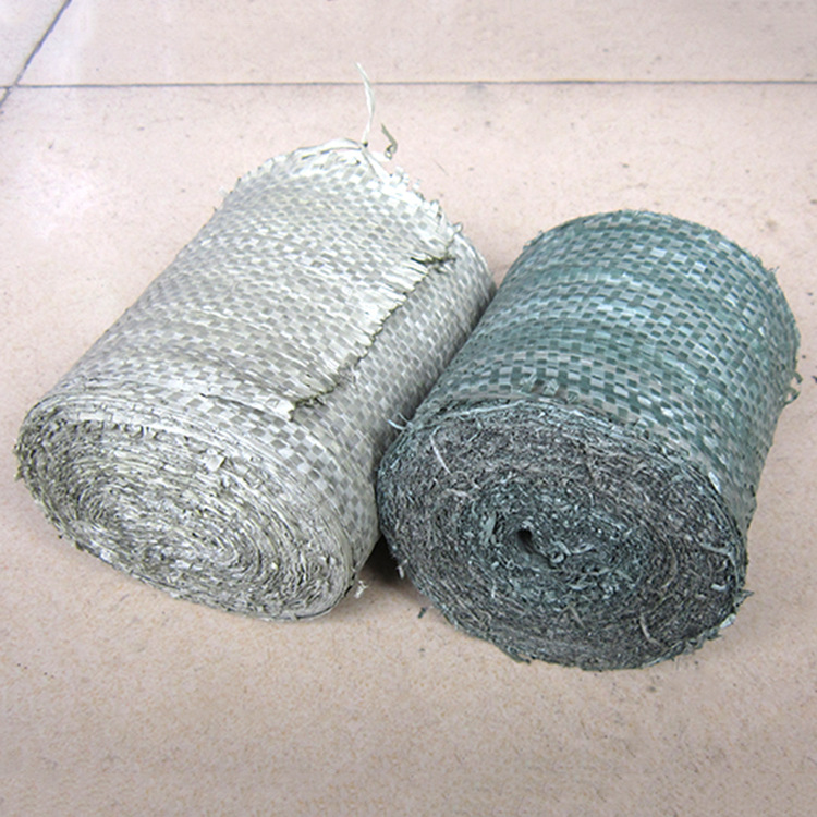 灰色编织布卷单层缠绕布条开边包装筒料打包袋编织袋