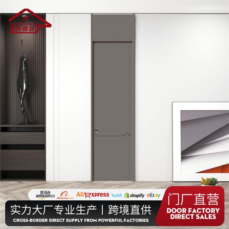 轩雅居现代简约橡木碳晶实木门 厂家模压优质A级