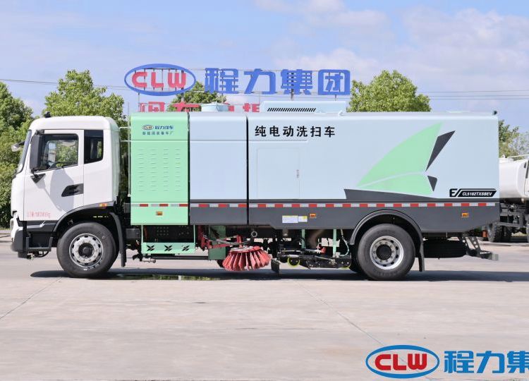 程力新能源纯电动洗扫车 道路清洁 纯电驱动零排放、无污染、噪声低