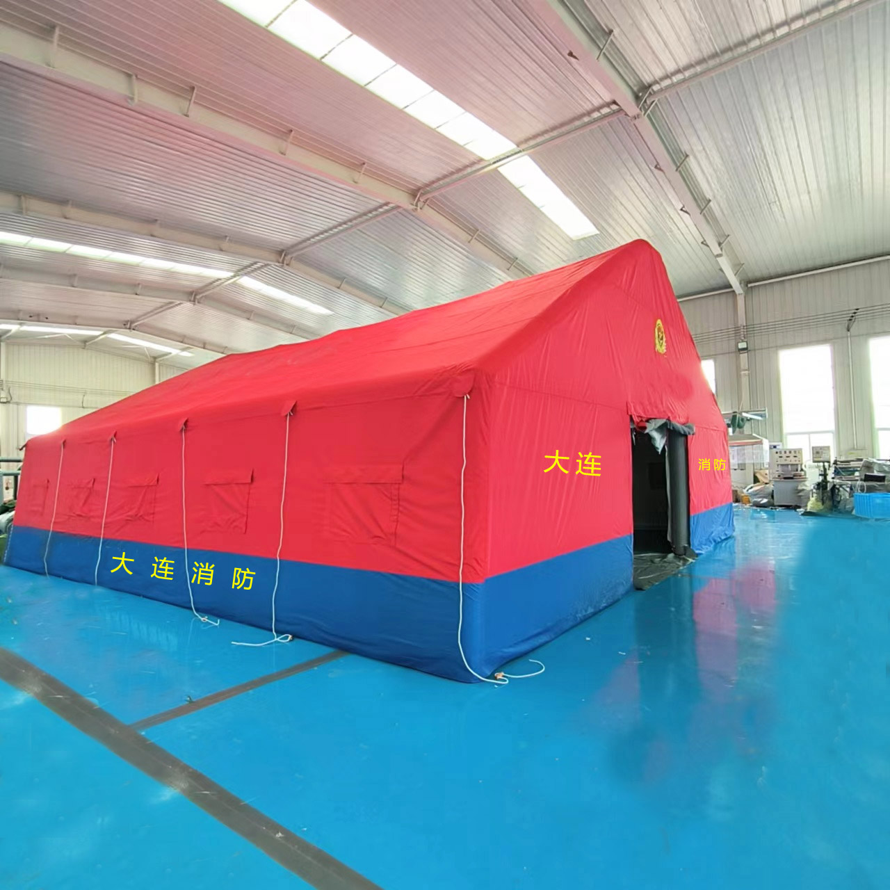 定制生产负压警蓝色用洗消消防充气帐篷房户外防寒保暖钓鱼