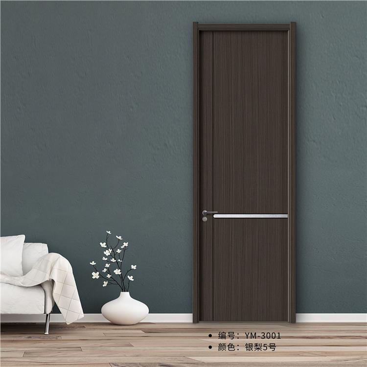厂家镶嵌木门高定轻奢隔音防潮防火实木室内门平开门银梨5号