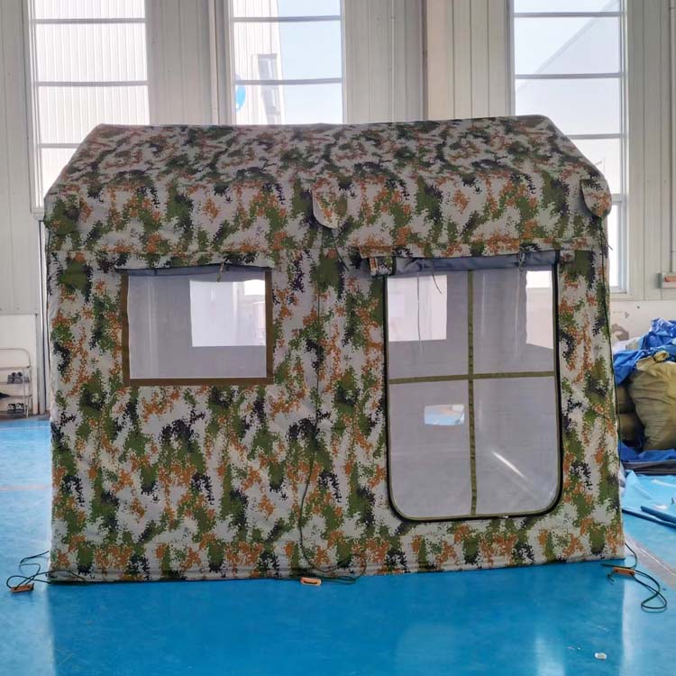 充气野营帐篷 单人双人户外露营帐篷 便携折叠棉布防雨保暖
