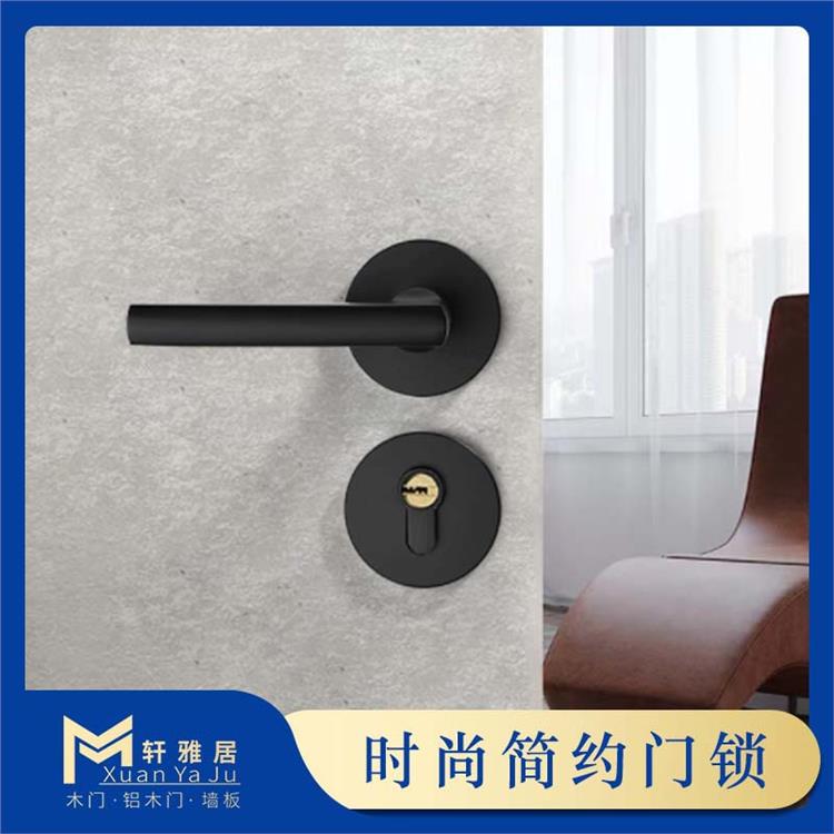 不锈钢实木房间单舌门锁 家用卧室通用把手锁 安全便捷