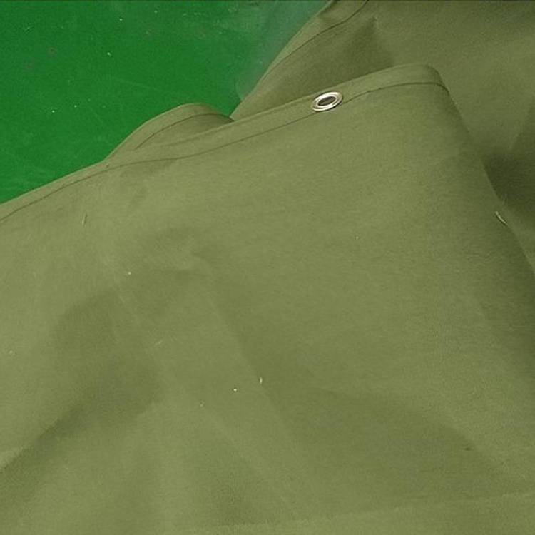 供应有佳军绿色单层刮胶防水帆布遮阳防雨布 有机硅防水帆布