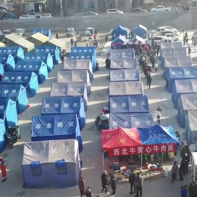 抗震救灾12平米棉帐篷现货厂家3-4人户外露营保暖防寒救援单帐篷