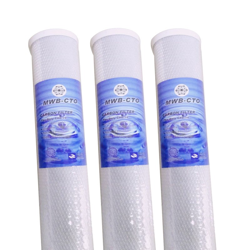 口服液生产用水处理过滤 20寸cto活性炭滤芯烧结炭棒平口