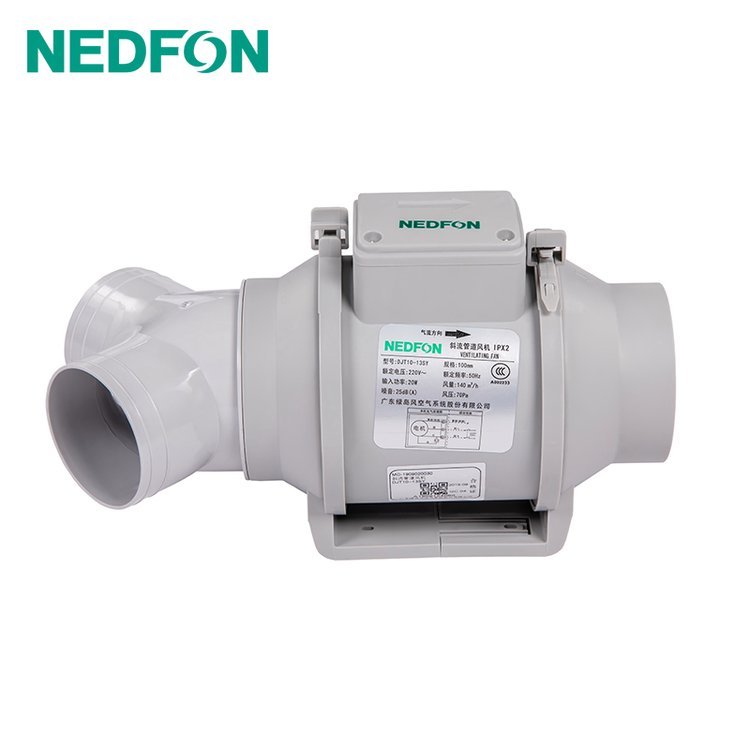 绿岛风斜流管道风机 DJT10-13SY 多孔型排气扇 强力抽风机