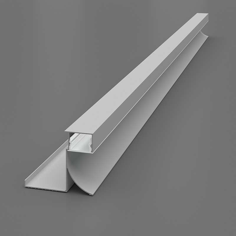 天花悬浮反光无主灯槽 6063国标 加厚型铝材 拉丝砂纹黑 铝型材定制