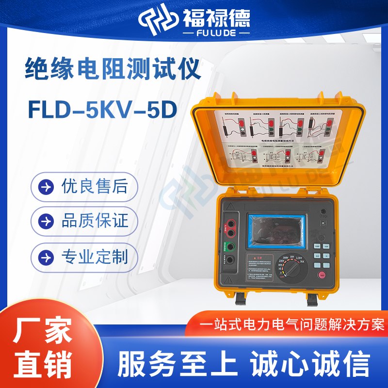 福禄德FLD-5KV-5D高压绝缘电阻测试仪器厂家直供便携式数字兆欧表