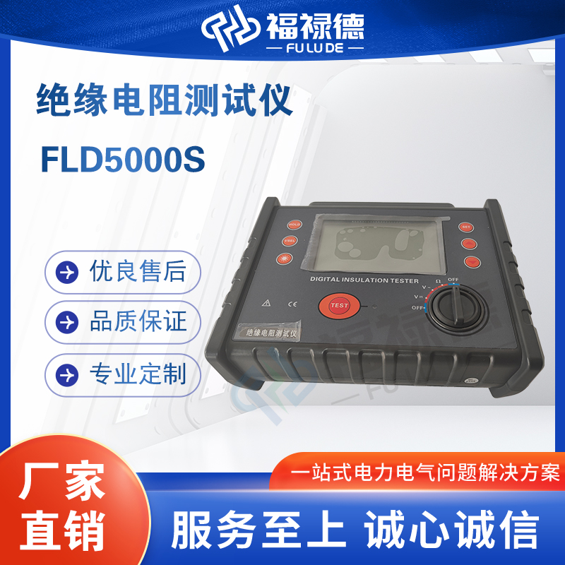 福禄德FLD5000S绝缘电阻测试仪便携数字兆欧表高压导通检测仪厂家