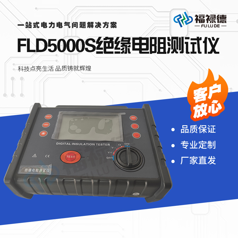 福禄德FLD5000S绝缘电阻测试仪器电力设备厂可定制便携式数字摇表