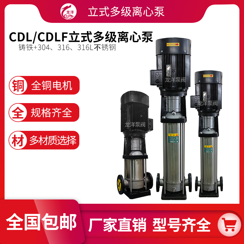 不锈钢立式多级离心泵 全铜电机304轻型增压泵 生活供水设备