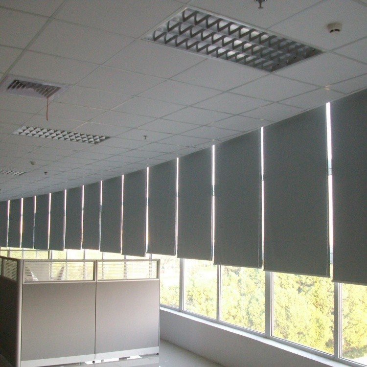 写字楼 办公单位遮阳帘 遮光隔热卷帘 百叶帘 电动手动卷帘定做厂家