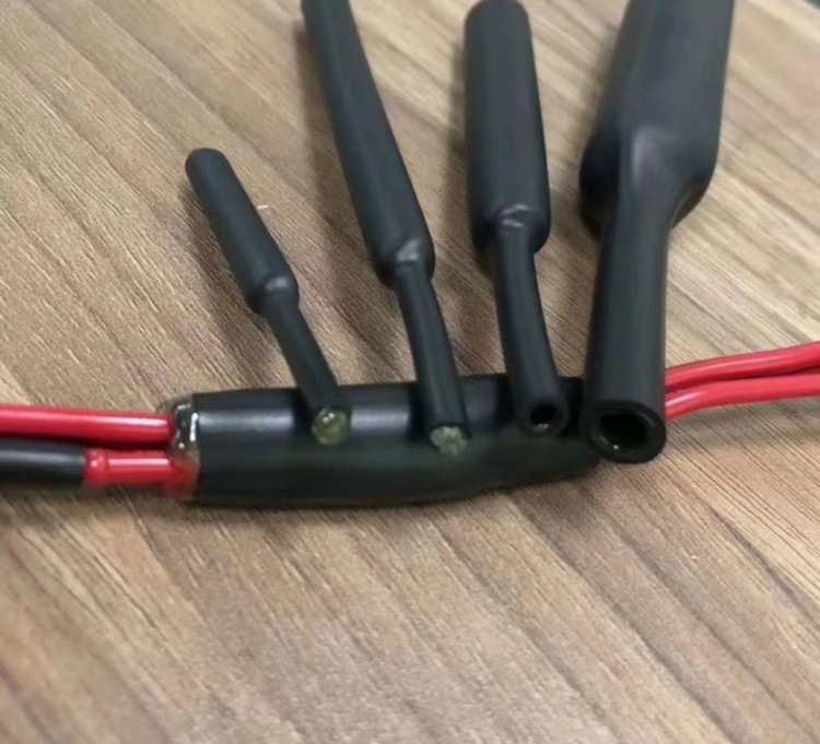 双壁管内壁带胶防水密封，橙色带胶热缩管用于新能源