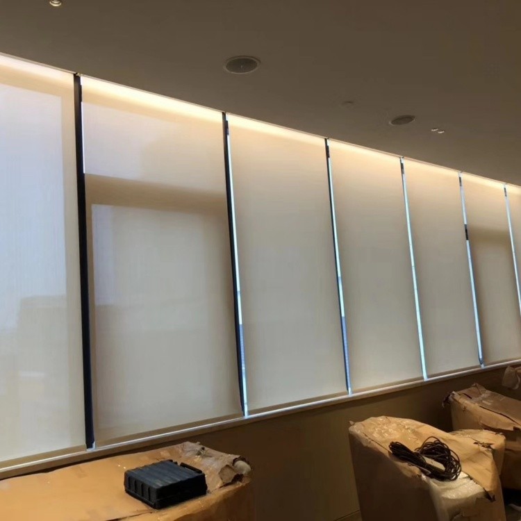 阻燃卷帘 办公室半遮光透景遮阳卷帘 防紫外线窗帘定做厂家