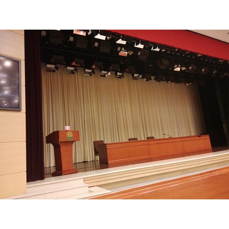 会议厅背景幕布 阻燃布 电动舞台幕布